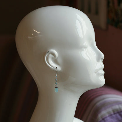 Rain Season - Aqua Chalcedony and Apatite Sterling Silver Earrings