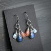 The Equinox  - Labradorite Moonstone and Sunstone Wire Wrapped Sterling Silver Earrings