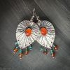 Aura Carnelian and Turquoise Sterling Silver Earrings