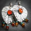 Aura Carnelian and Turquoise Sterling Silver Earrings
