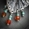 Aura Carnelian and Turquoise Sterling Silver Earrings