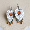 Aura Carnelian and Turquoise Sterling Silver Earrings