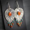 Aura Carnelian and Turquoise Sterling Silver Earrings
