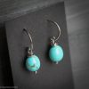 Ancient Flow  - Smooth Turquoise Ovals Sterling Silver Wire Wrapped Earrings