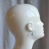 Ancient Flow  - Smooth Turquoise Ovals Sterling Silver Wire Wrapped Earrings