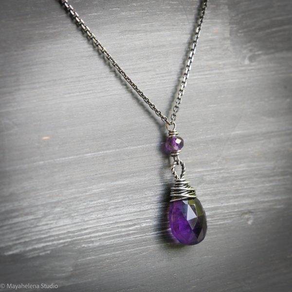 Dot the I - Amethyst Sterling Silver Necklace