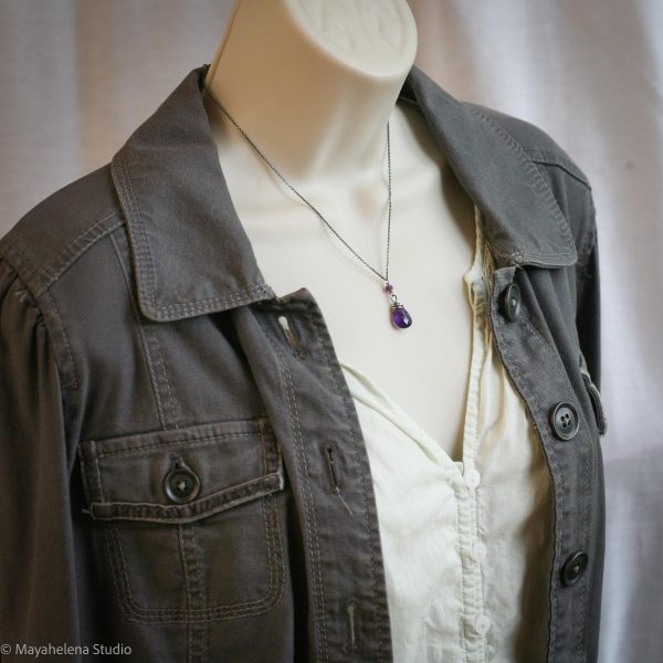 Dot the I - Amethyst Sterling Silver Necklace