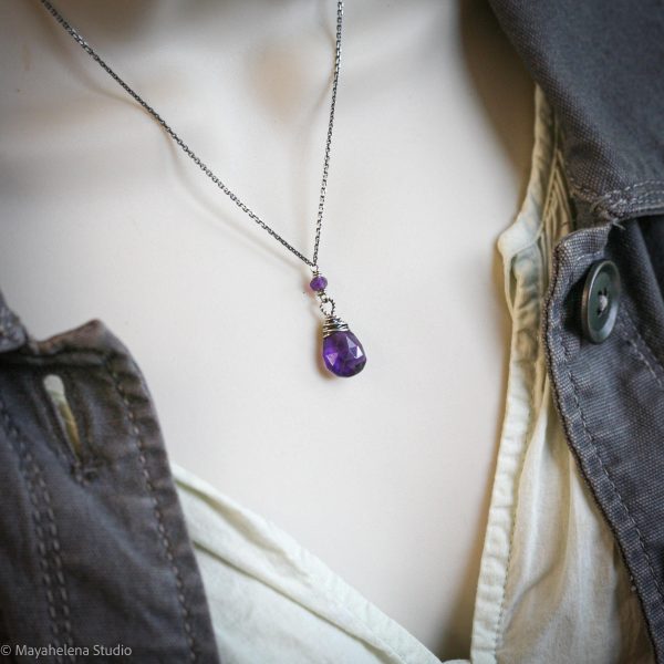 Dot the I - Amethyst Sterling Silver Necklace