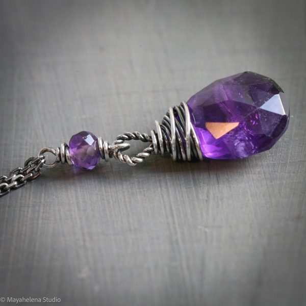 Dot the I - Amethyst Sterling Silver Necklace