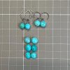 Ancient Flow  - Smooth Turquoise Ovals Sterling Silver Wire Wrapped Earrings