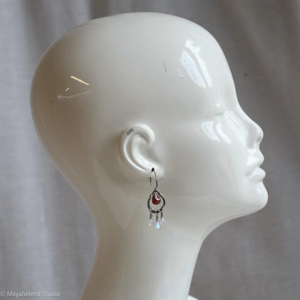 il_fullxfull.7220846315_oehf.jpg Blood Moon - Moonstone Garnet Wire Wrapped Sterling Earrings