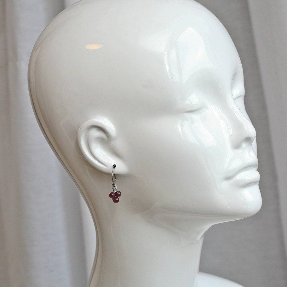 il_fullxfull.1527549008_s2y0.jpg Winter Berry - Garnet Rounds Drop Sterling Silver Earrings