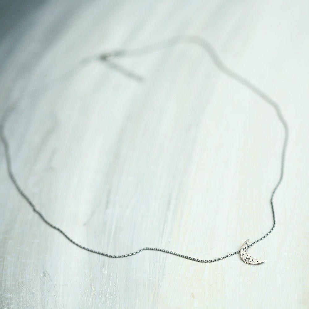 Crescent - Hand Forged Moon Sterling Silver Necklace