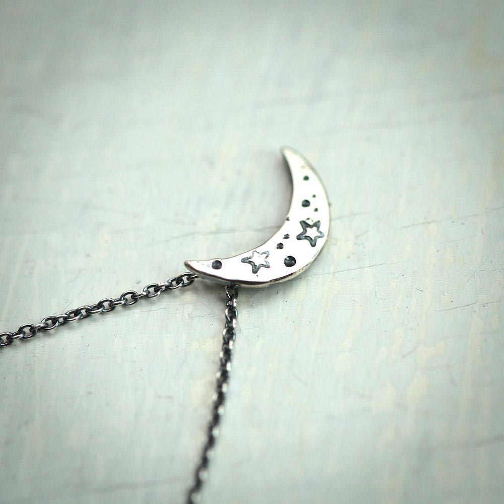 Crescent - Hand Forged Moon Sterling Silver Necklace