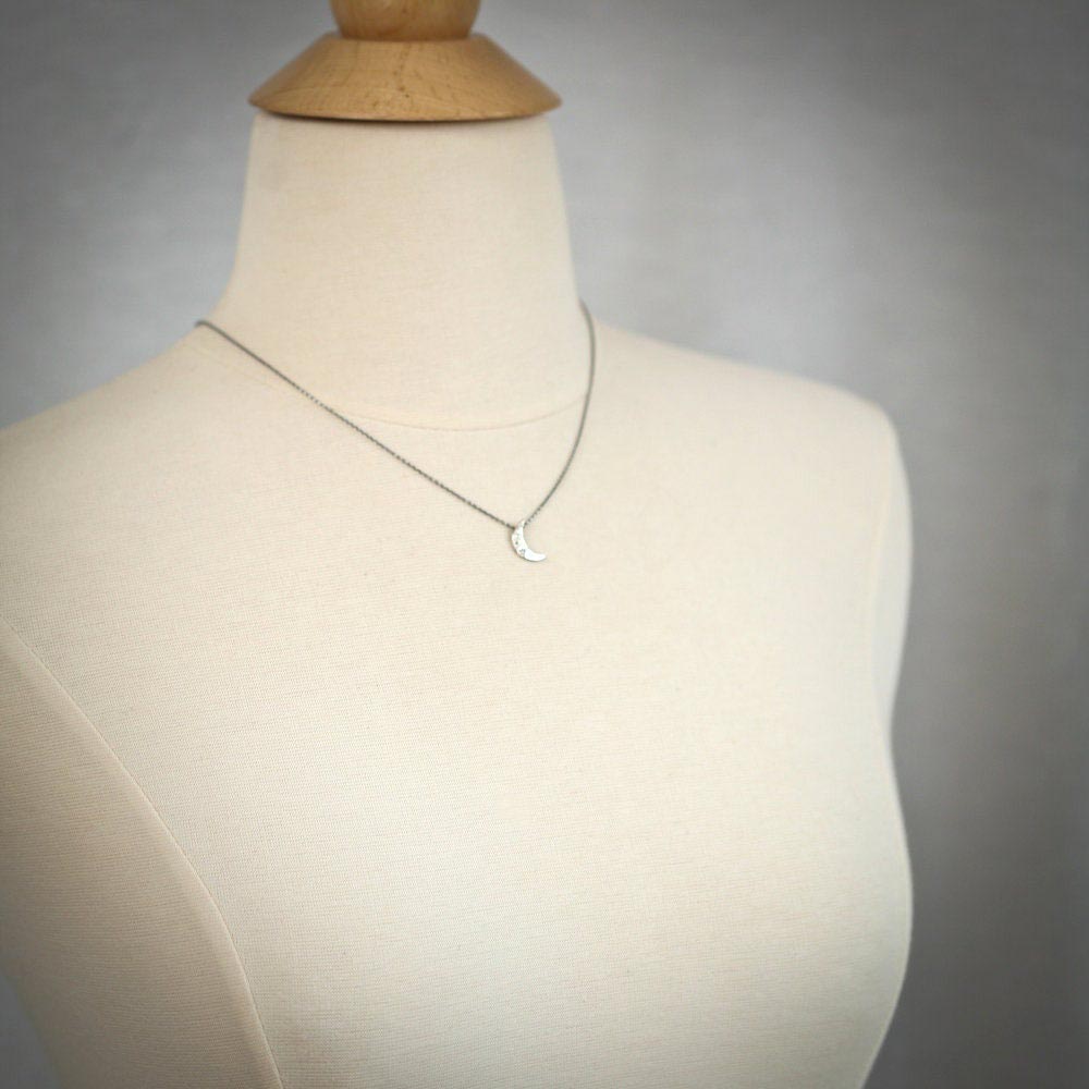 Crescent - Hand Forged Moon Sterling Silver Necklace