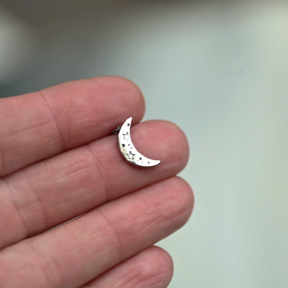Crescent - Hand Forged Moon Sterling Silver Necklace