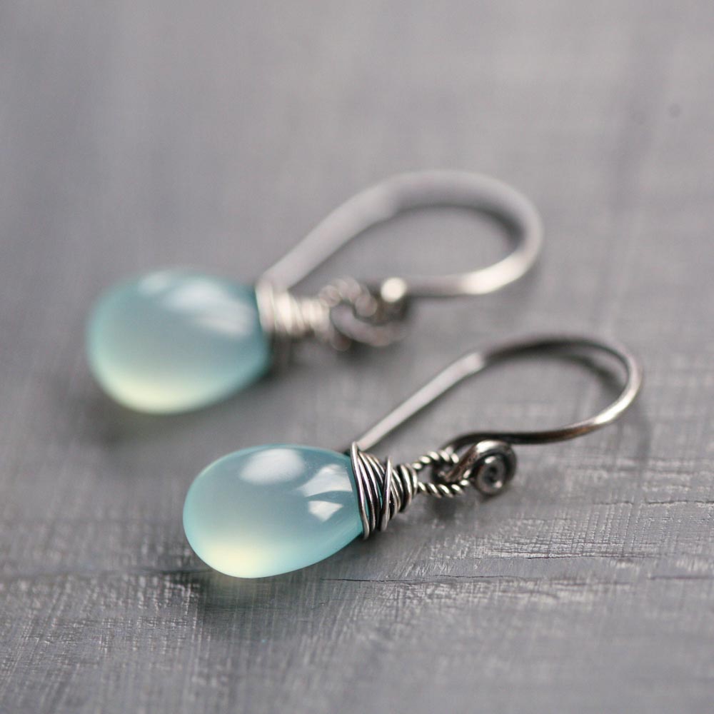 il_fullxfull.2721285840_pi5s.jpg Siesta Beach - Aqua Chalcedony Sterling Silver Earrings