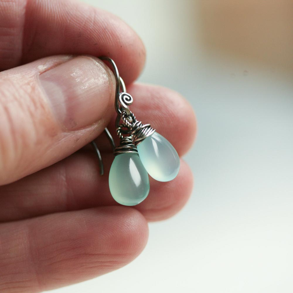 il_fullxfull.2721286990_ih22.jpg Siesta Beach - Aqua Chalcedony Sterling Silver Earrings