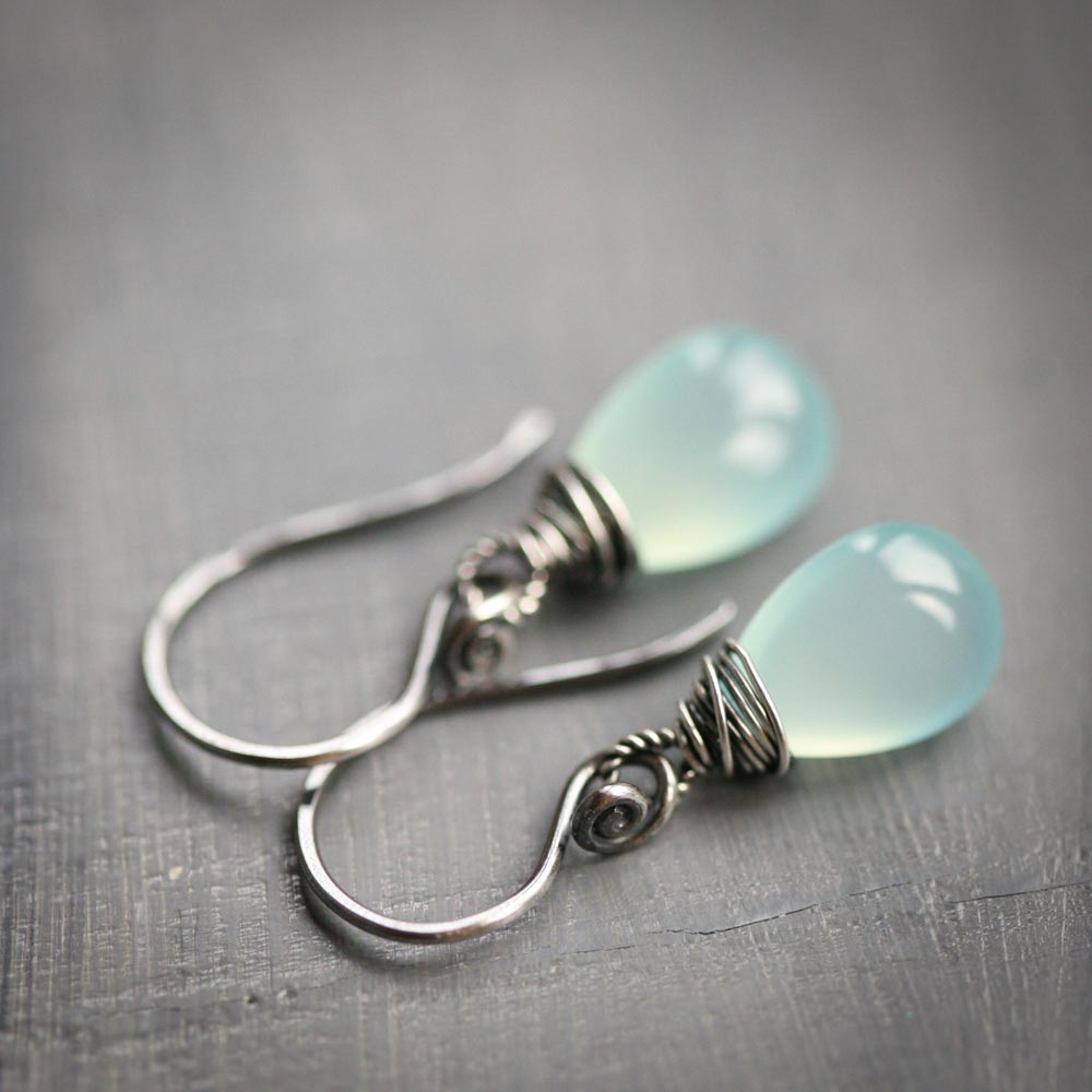 il_fullxfull.2768968361_dw36.jpg Siesta Beach - Aqua Chalcedony Sterling Silver Earrings