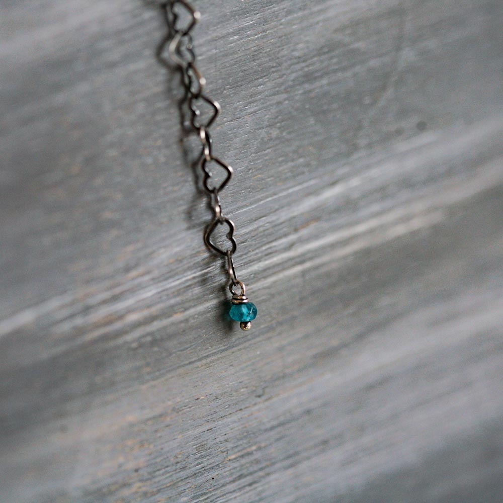 Elements: Water - Apatite with Alchemy Charm Sterling Silver Necklace