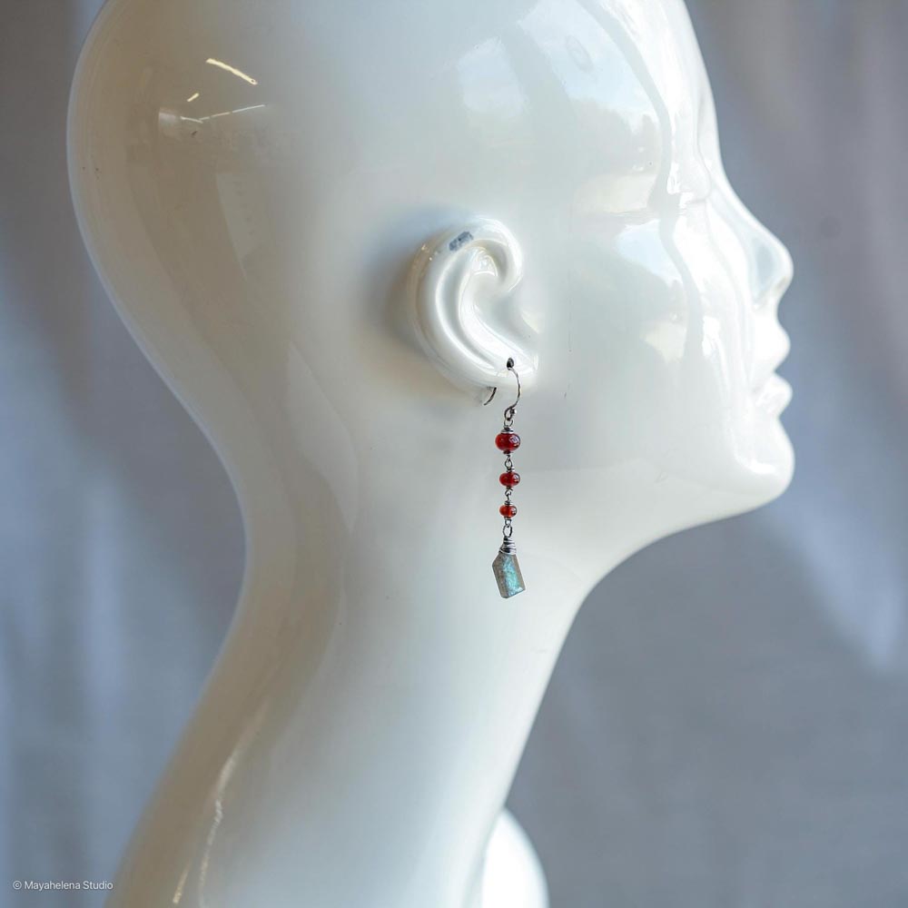 il_fullxfull.6443795506_71hd.jpg Defiant - Labradorite Garnet Sterling Silver Earrings