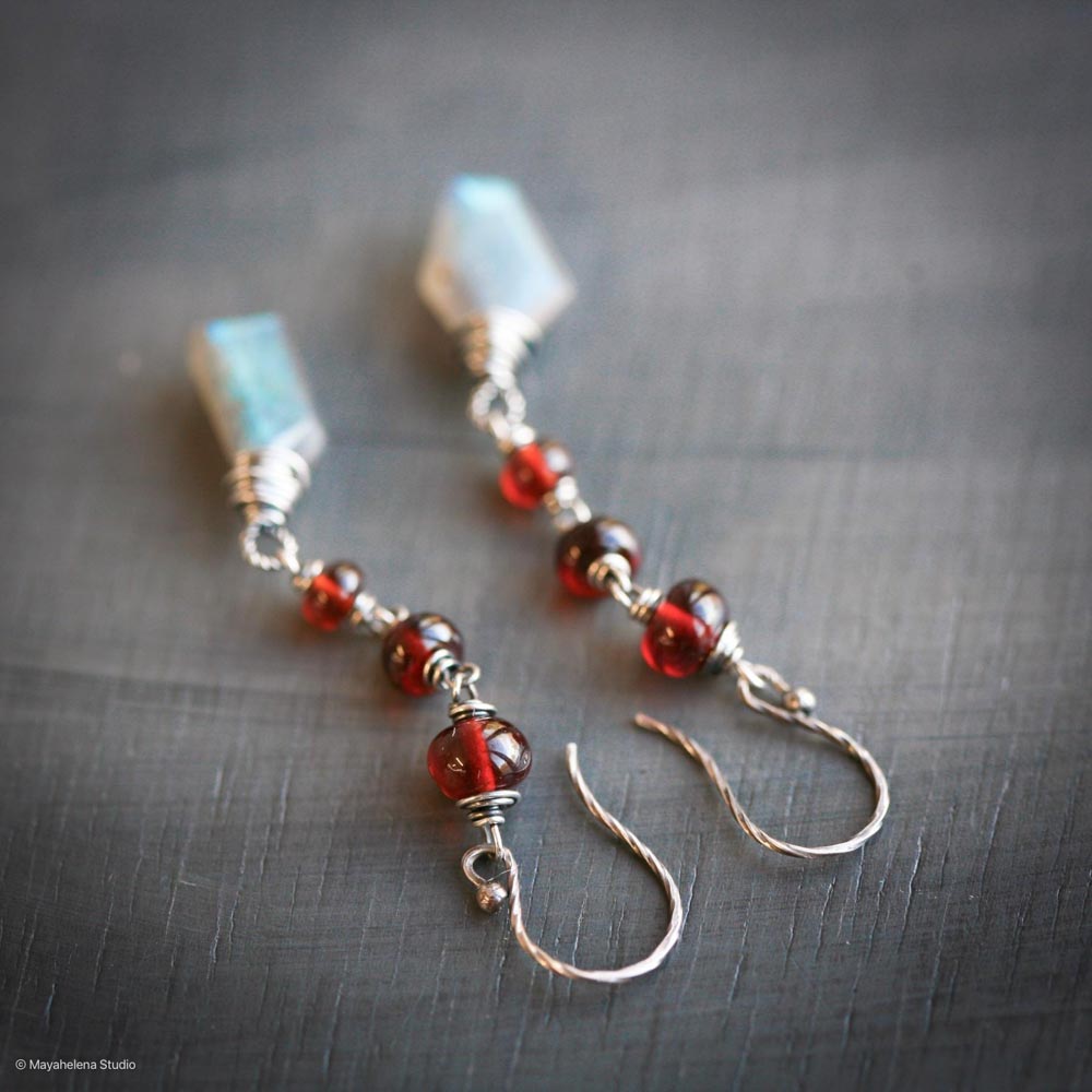 il_fullxfull.6491893125_h6lv.jpg Defiant - Labradorite Garnet Sterling Silver Earrings