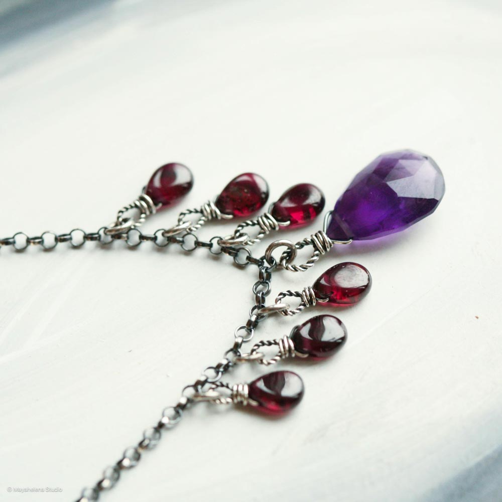il_fullxfull.6675652826_hs6h.jpg Abundance - Amethyst and Garnet Oxidized Sterling Silver Necklace
