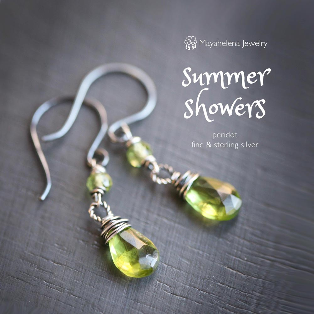 Summer Showers - Peridot Sterling Silver Earrings