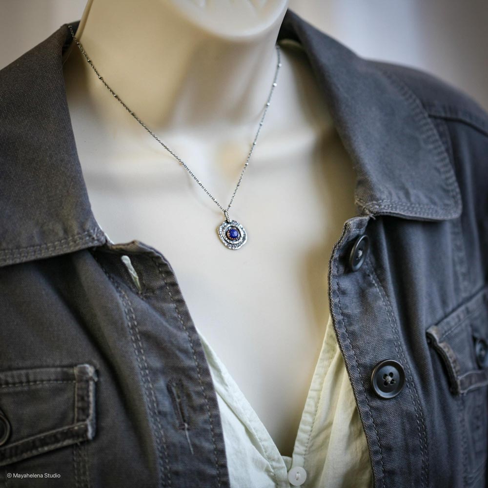 il_fullxfull.6682795372_k9rv.jpg Do No Evil - Evil Eye Lapis Lazuli Sterling Silver Necklace