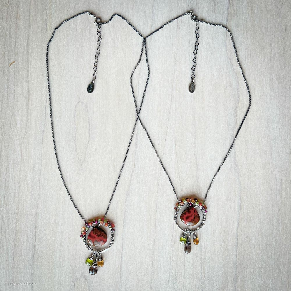 il_fullxfull.6729446381_nmdn.jpg Caldera - Seam Agate, Quartz, Peridot, Citrine Wire Wrapped Sterling Silver Necklace