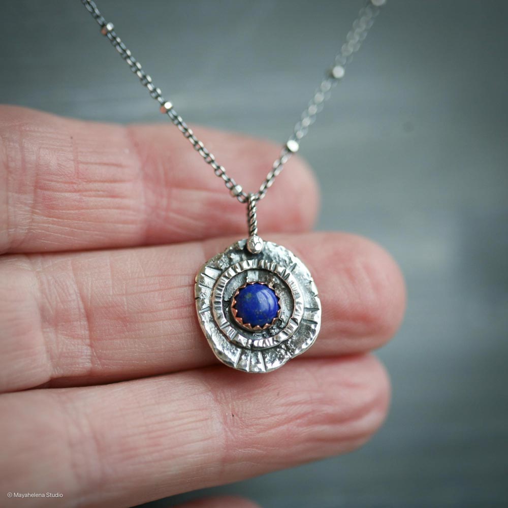 il_fullxfull.6730830341_h3d6.jpg Do No Evil - Evil Eye Lapis Lazuli Sterling Silver Necklace