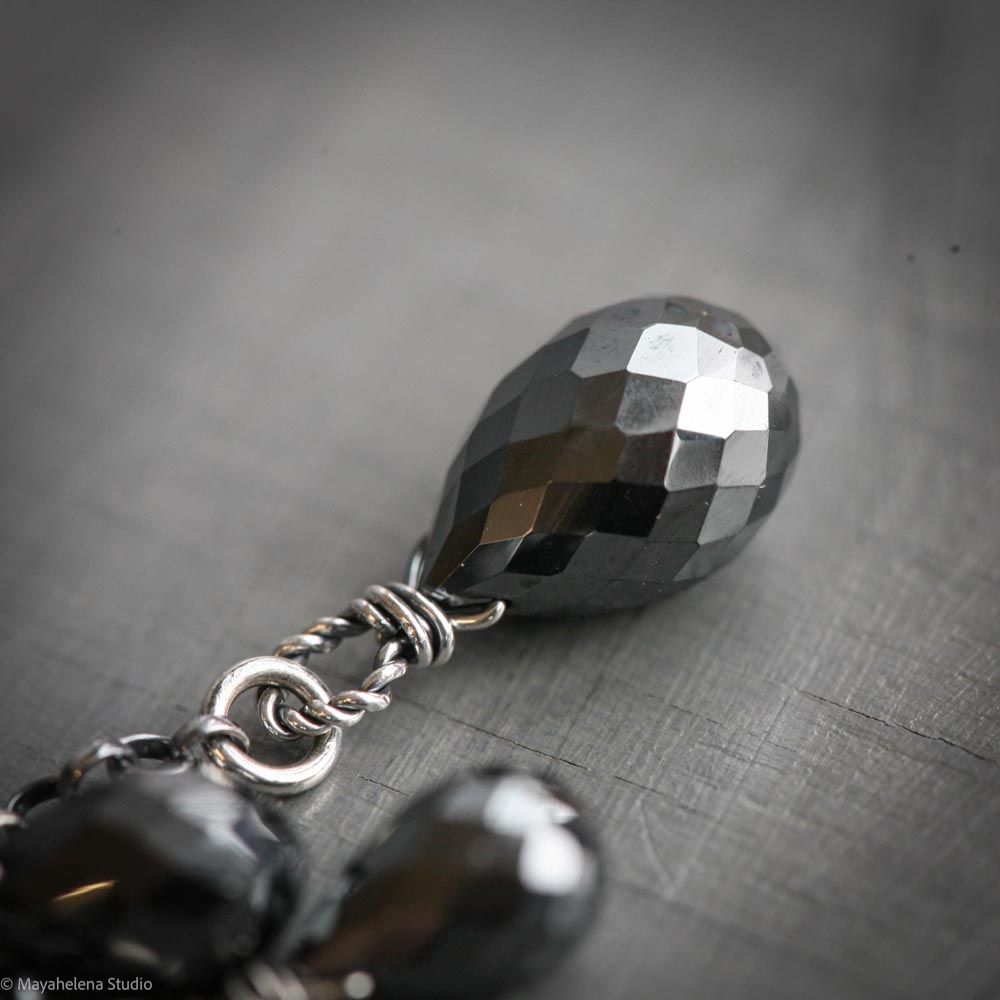 Prevail - Hematite Wire Wrapped Sterling Silver Necklace