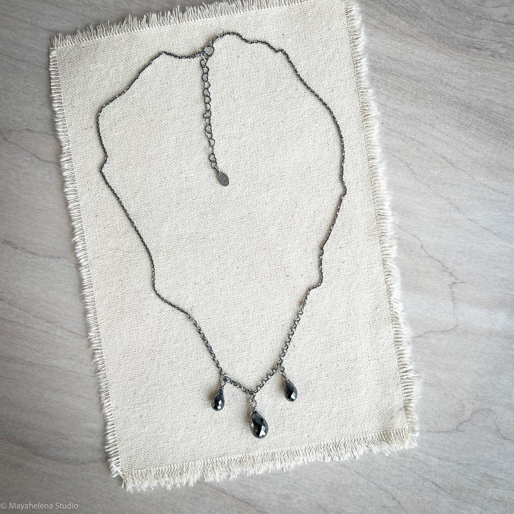 Prevail - Hematite Wire Wrapped Sterling Silver Necklace