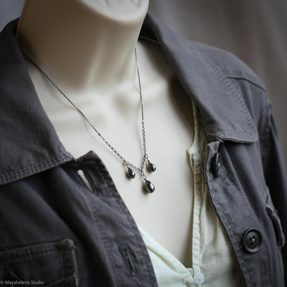 Prevail - Hematite Wire Wrapped Sterling Silver Necklace