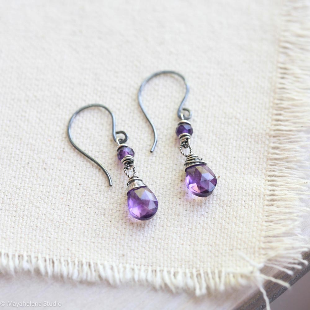 il_fullxfull.6876723522_mfoy.jpg Dot the I - Amethyst Sterling Silver Earrings