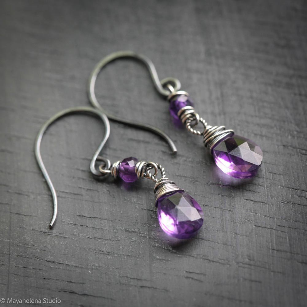 il_fullxfull.6876723526_emea.jpg Dot the I - Amethyst Sterling Silver Earrings
