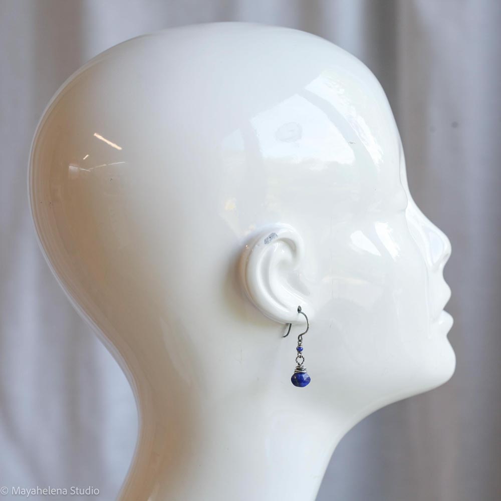 Dot the I - Lapis Lazuli Sterling Silver Earrings