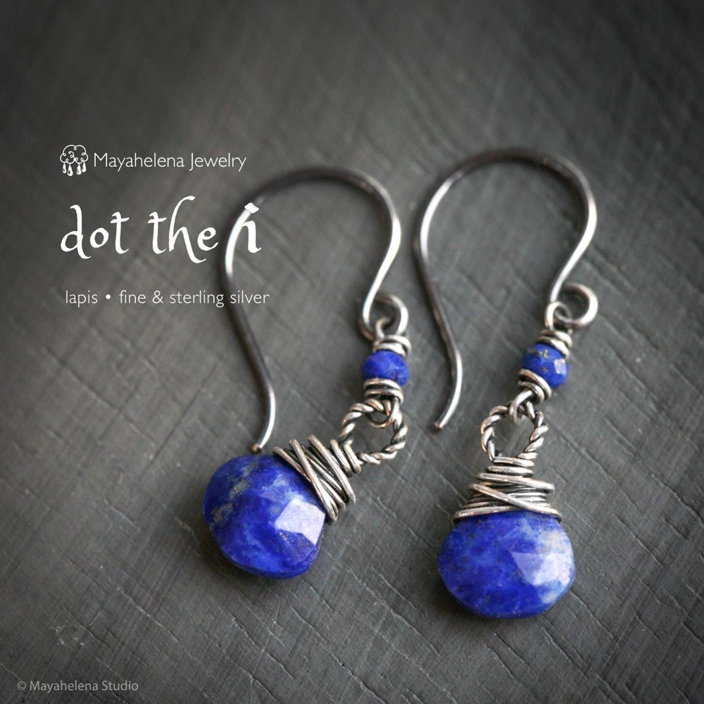 Dot the I - Lapis Lazuli Sterling Silver Earrings