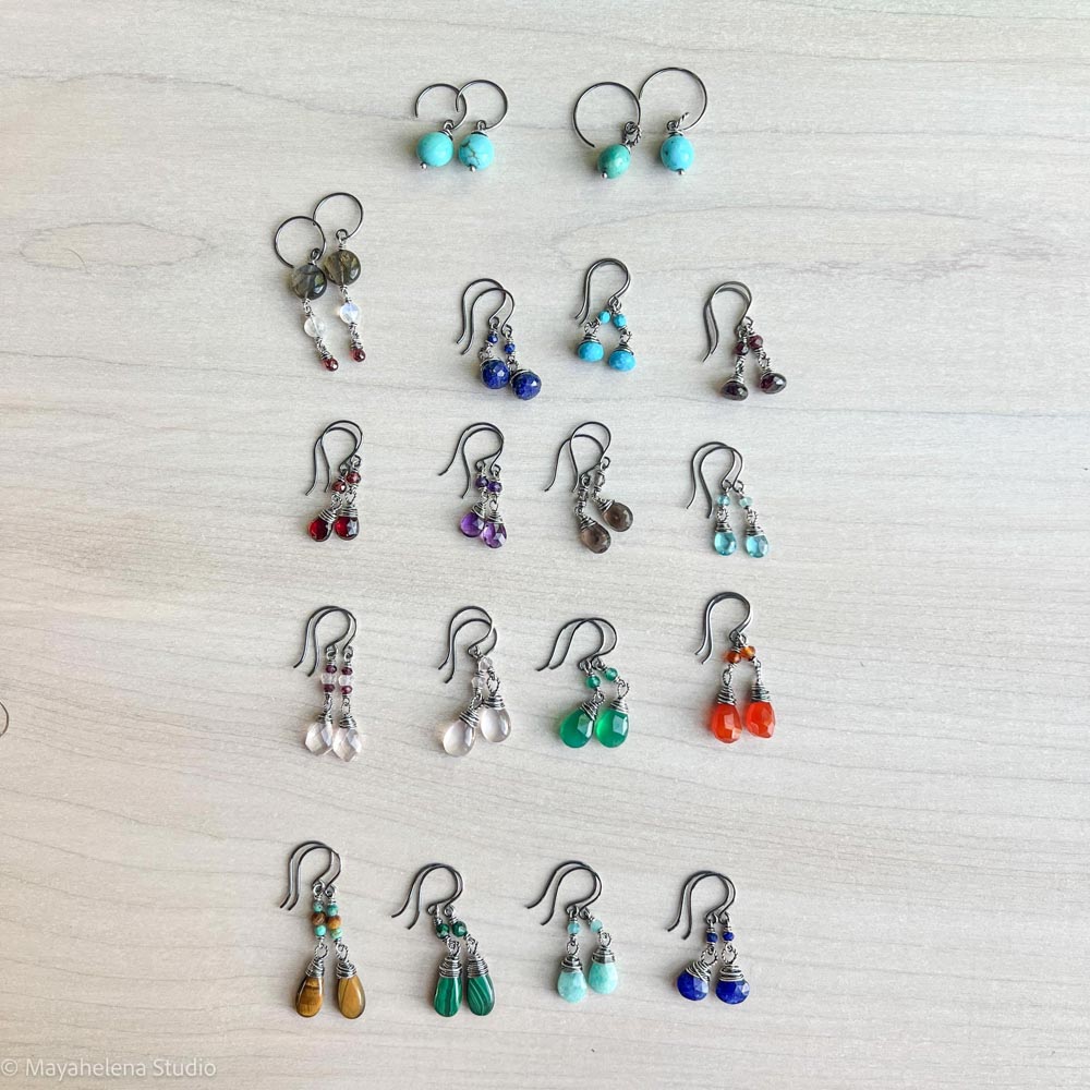 Dot the I - Carnelian Sterling Silver Earrings