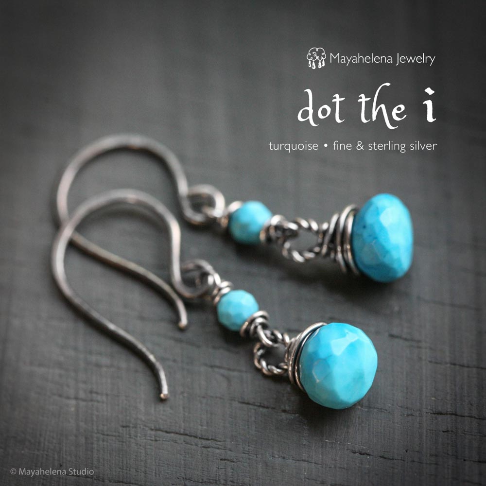Dot the I - Turquoise Sterling Silver Earrings