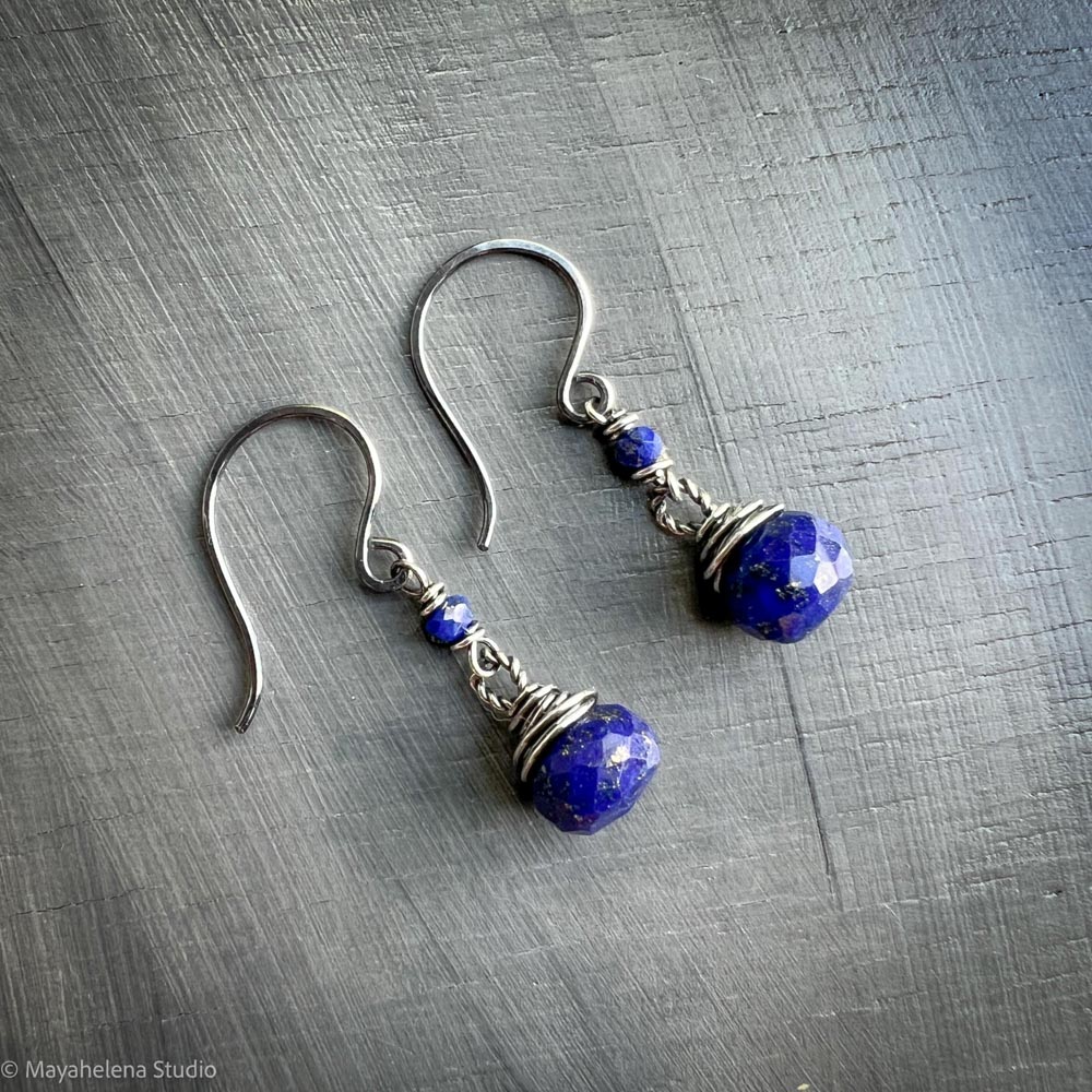 Dot the I - Lapis Lazuli Sterling Silver Earrings