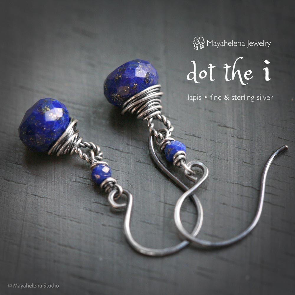 Dot the I - Lapis Lazuli Sterling Silver Earrings