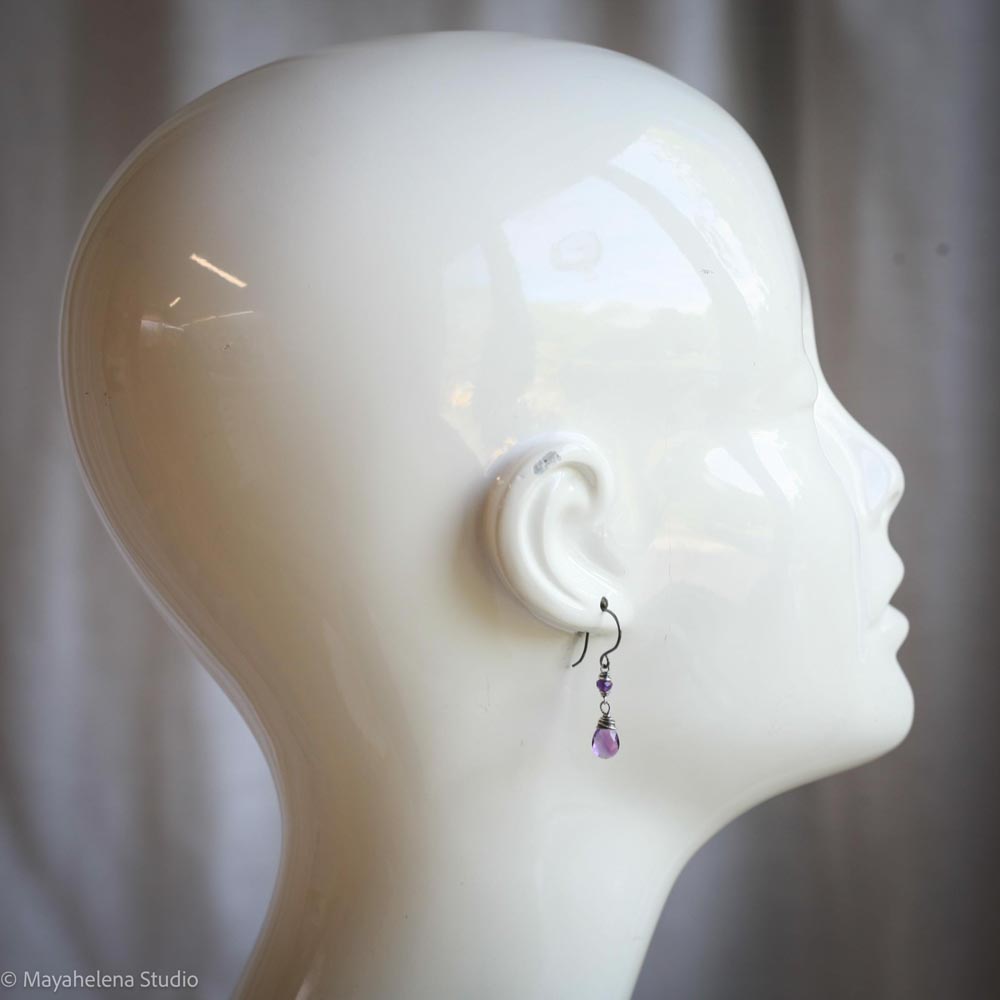 il_fullxfull.6924700593_f0a3.jpg Dot the I - Amethyst Sterling Silver Earrings