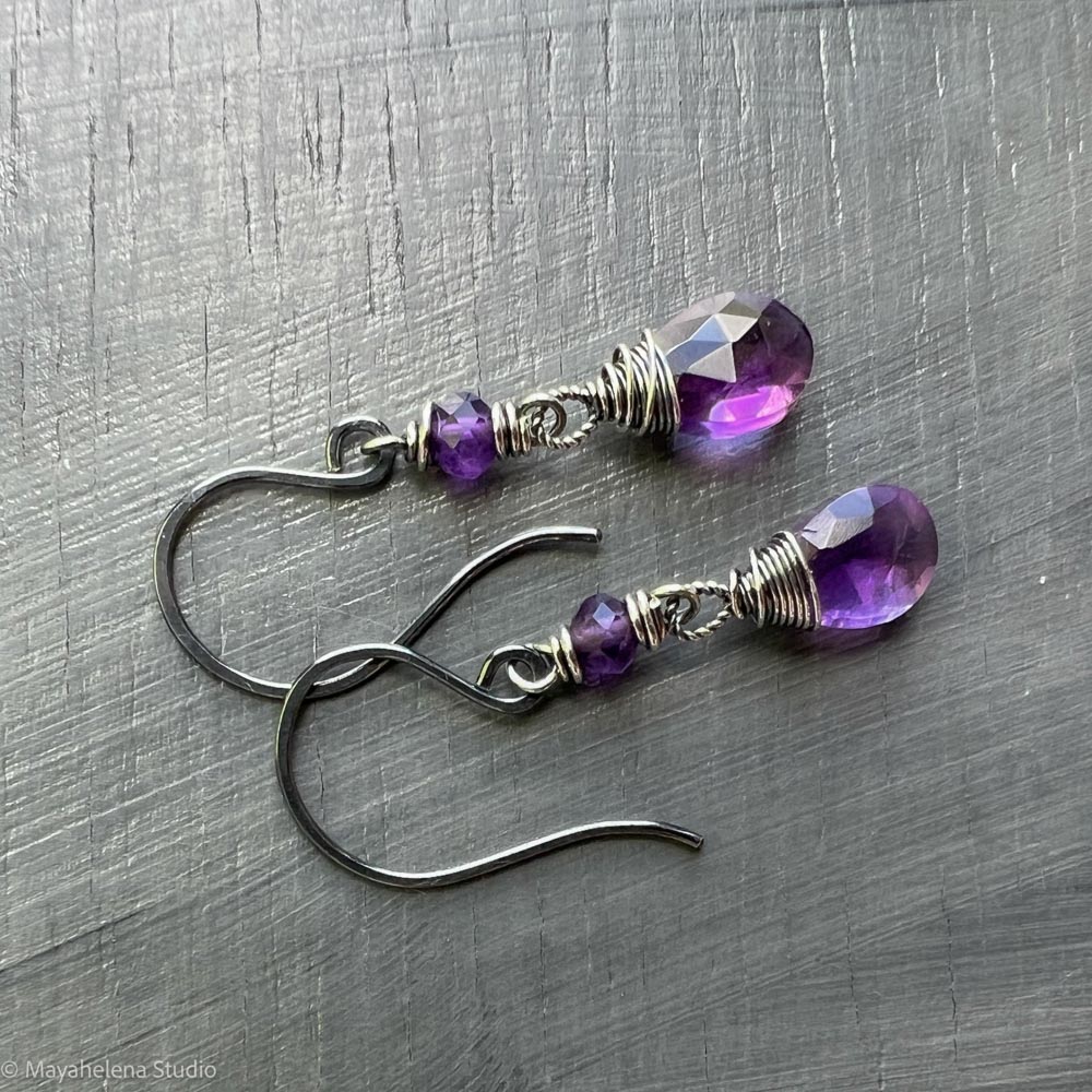 il_fullxfull.6924700615_gu4w.jpg Dot the I - Amethyst Sterling Silver Earrings