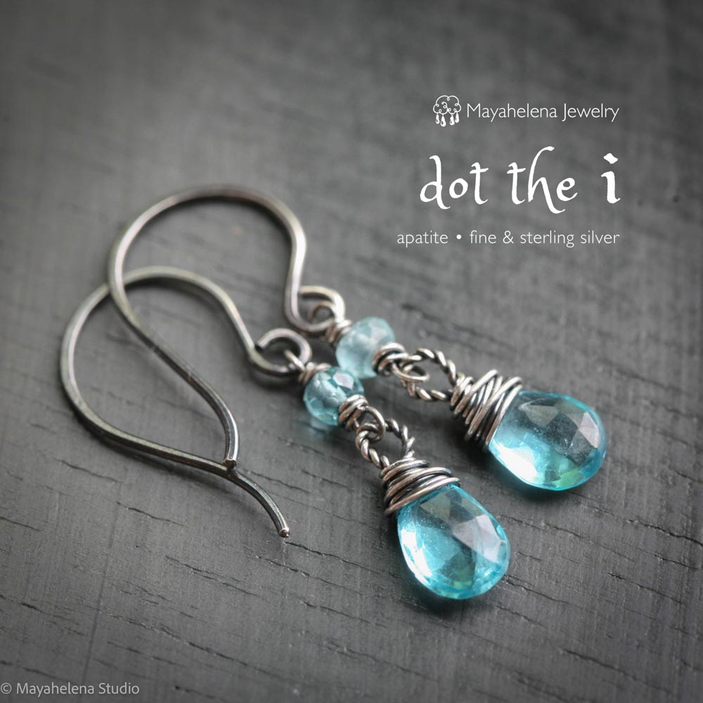 Dot the I - Apatite Sterling Silver Earrings