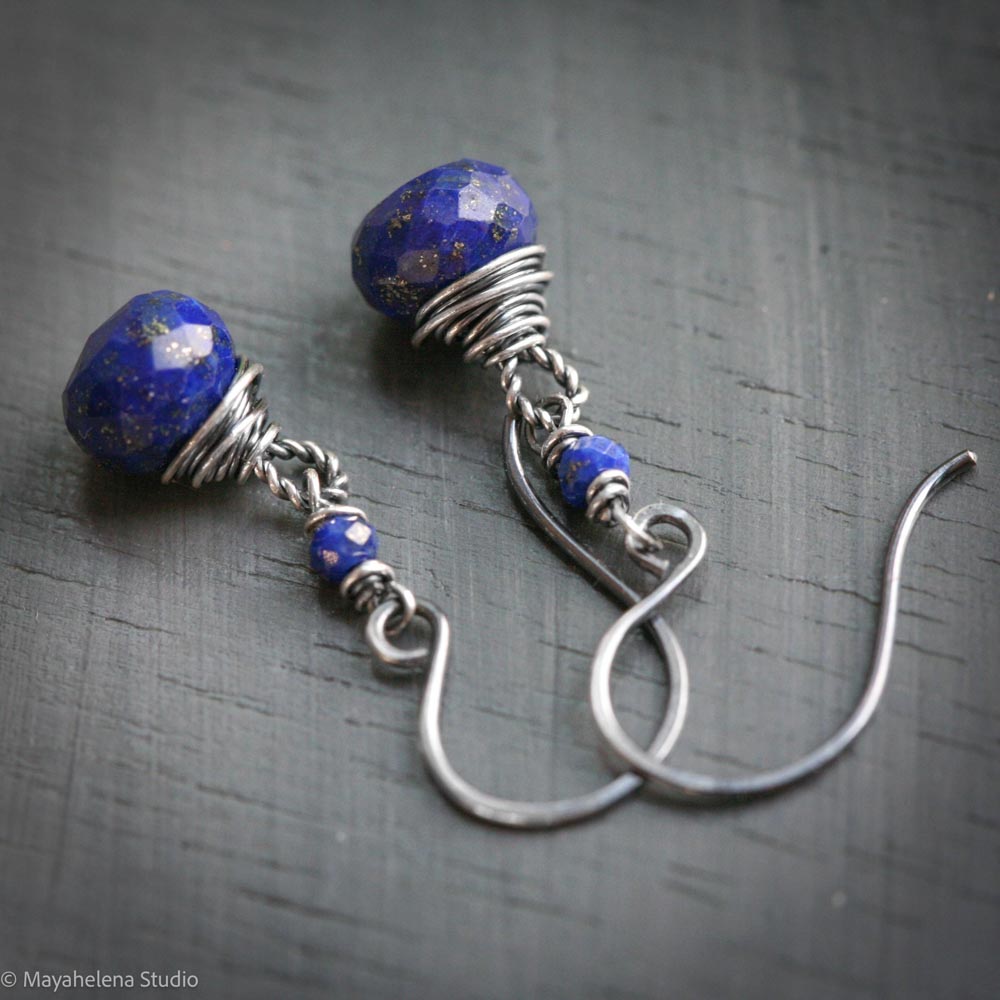 Dot the I - Lapis Lazuli Sterling Silver Earrings