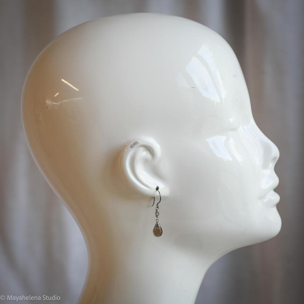 il_fullxfull.7012088945_42d8.jpg Dot the I - Smoky Quartz Sterling Silver Earrings