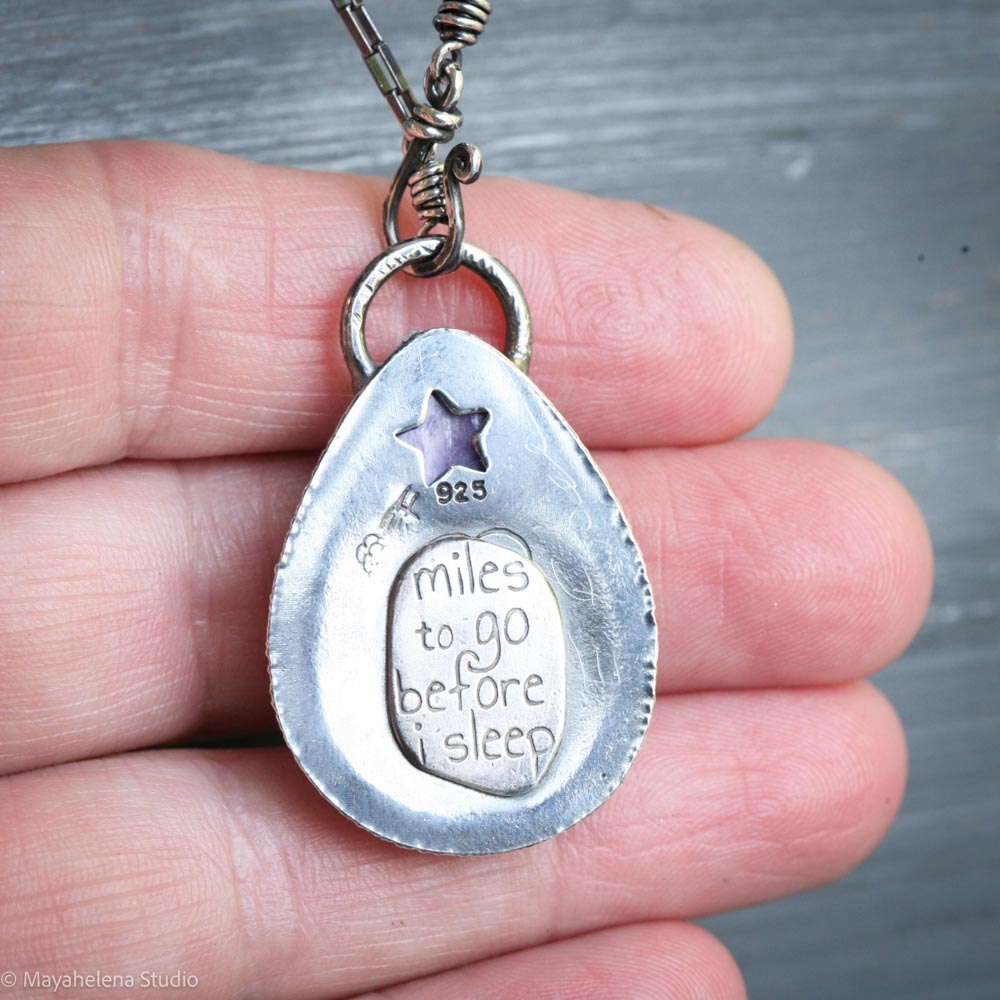 Miles to Go - Charoite Sterling Silver Necklace Pendant