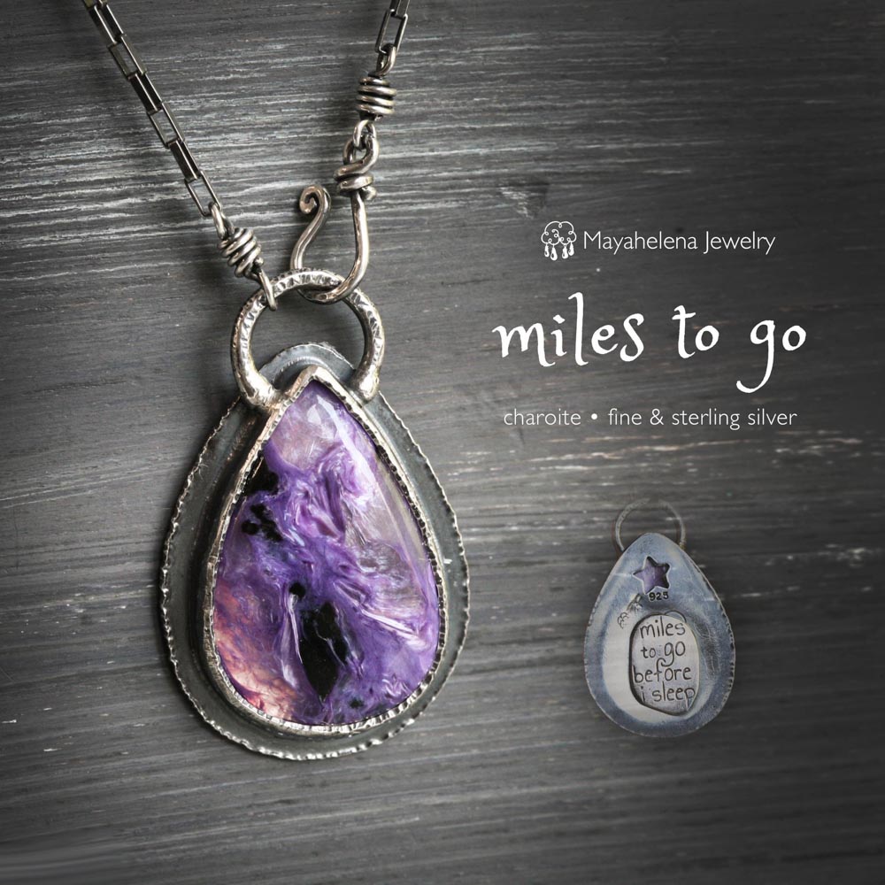 Miles to Go - Charoite Sterling Silver Necklace Pendant