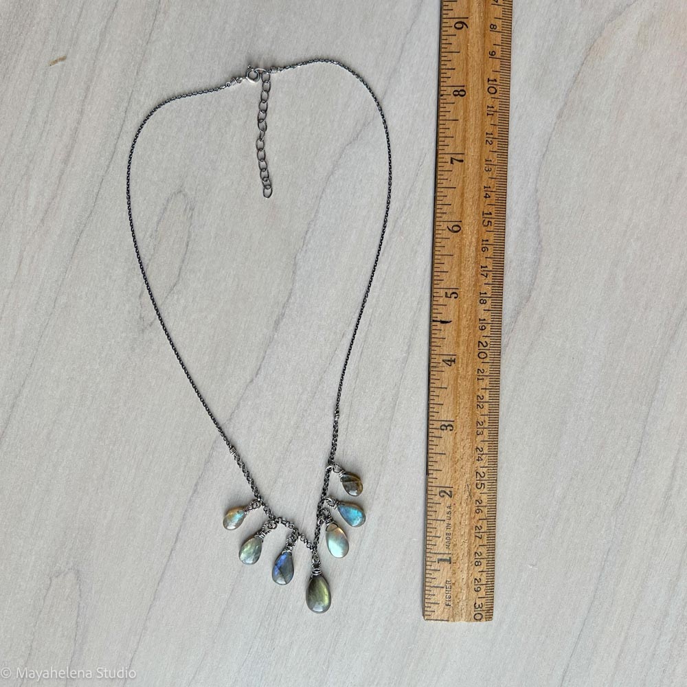 All Together Now Sterling Silver Multi Color Labradorite Necklace